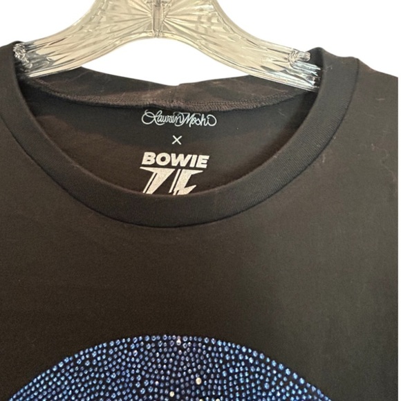 NWT Revolve Lauren Moshi crystal and sequin Black Bowie Graphic T-Shirt - Picture 6 of 6
